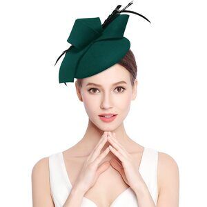 3393 Wool Felt Fascinator Winter Women Elegant Pillbox Hat Bowknot Kentucky